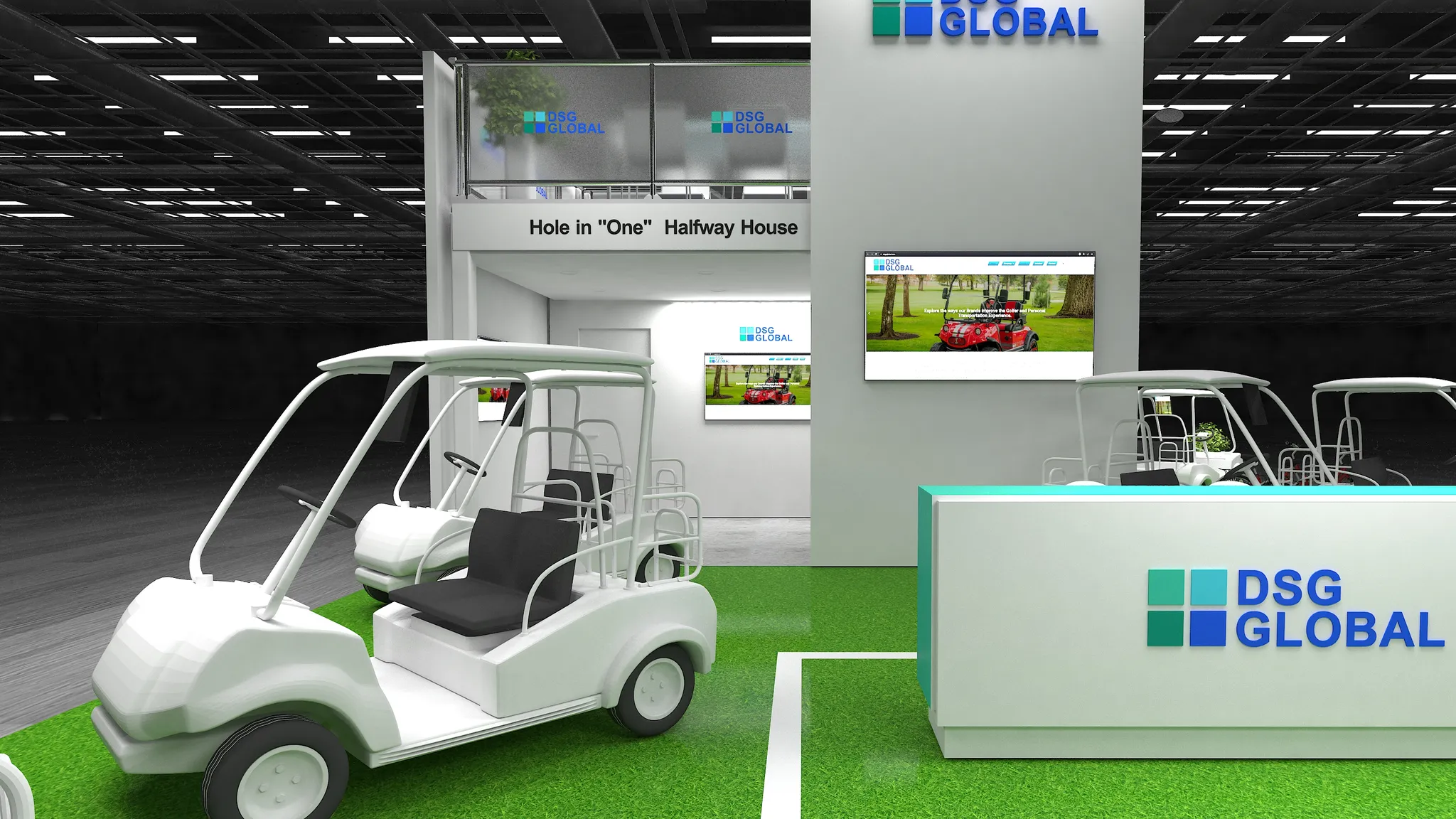30x50 Island booth design by Reaction Space